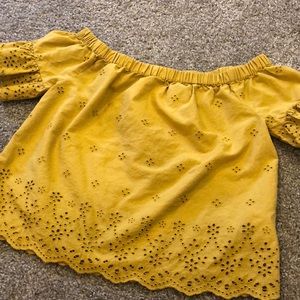 Off the shoulder eyelet top